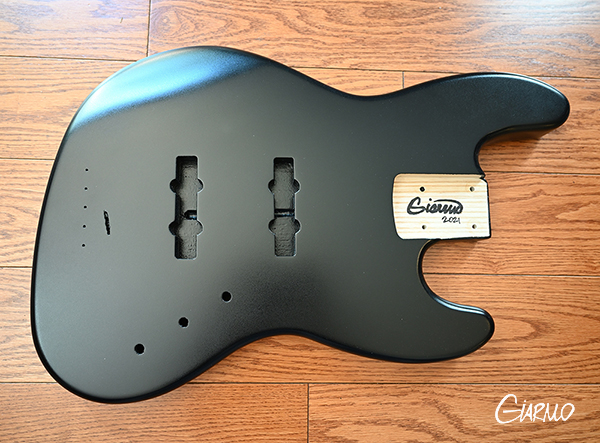Black Satin Nitro Fender Bass — custom color by Guitar Guru LLC