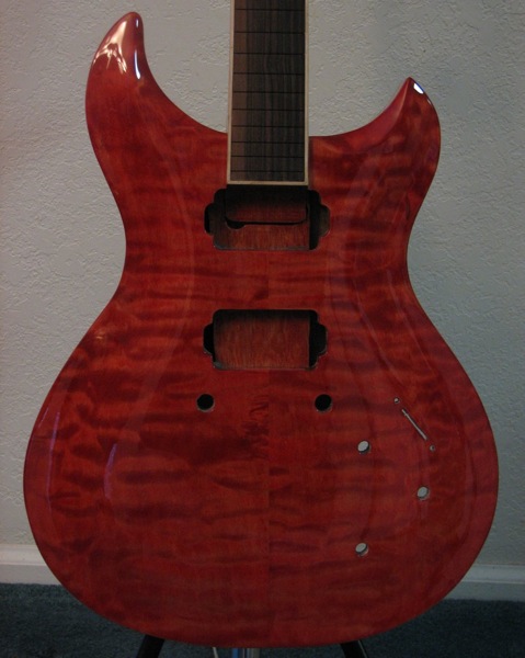 Cherry Red Stain Guitar — stained guitar by Guitar Guru LLC