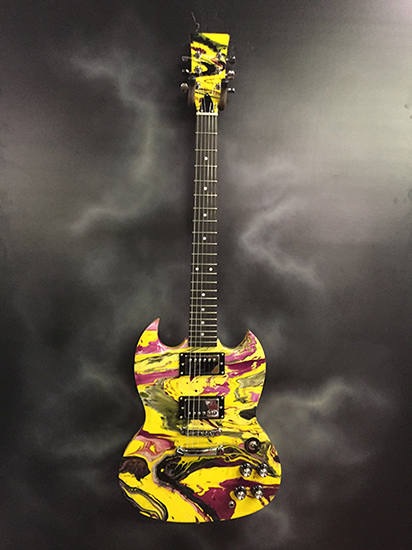 Swirl 13 (front) — custom swirl guitar by Guitar Guru LLC